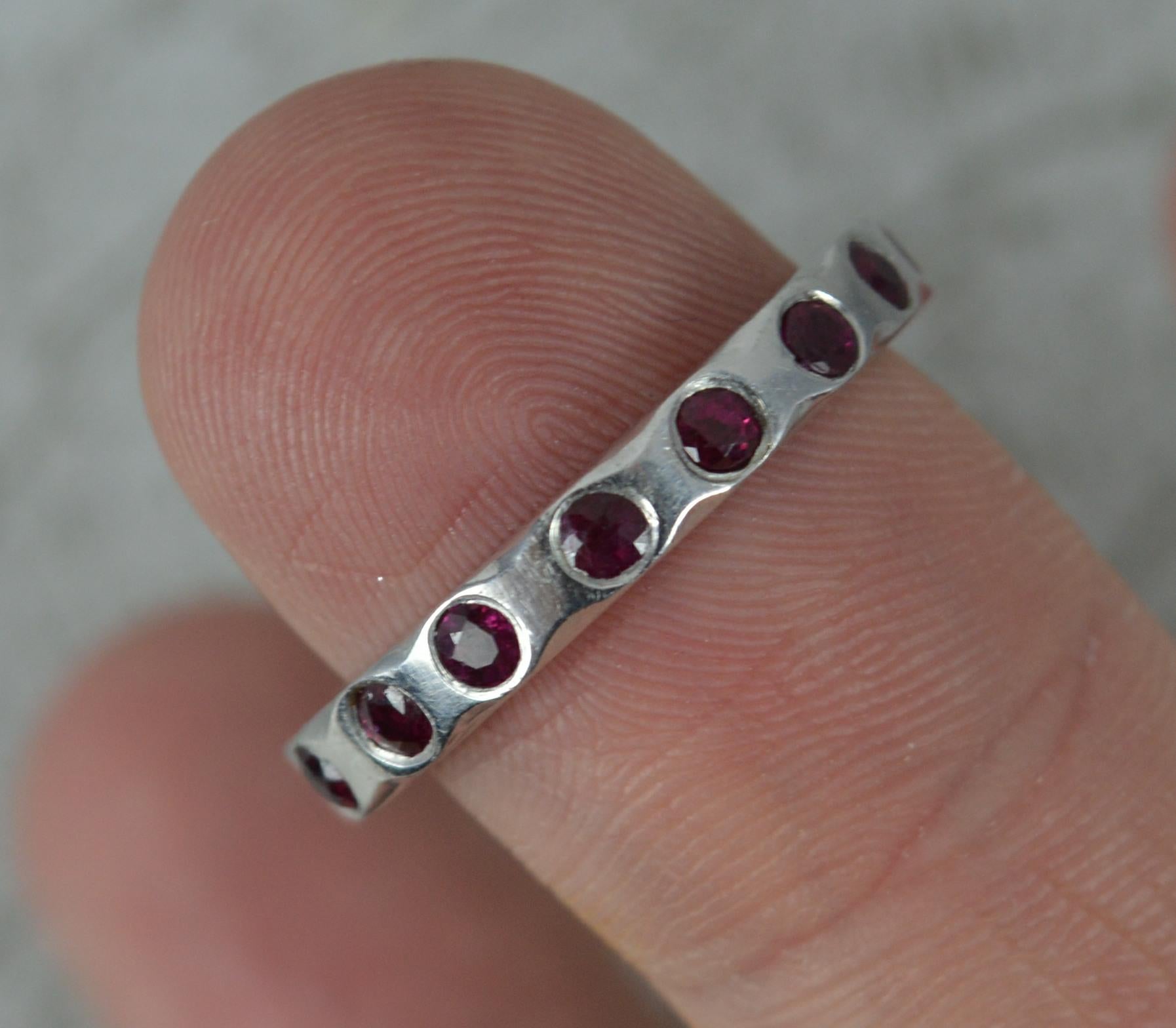 Quality Platinum and Ruby Full Eternity Stack Ring 3