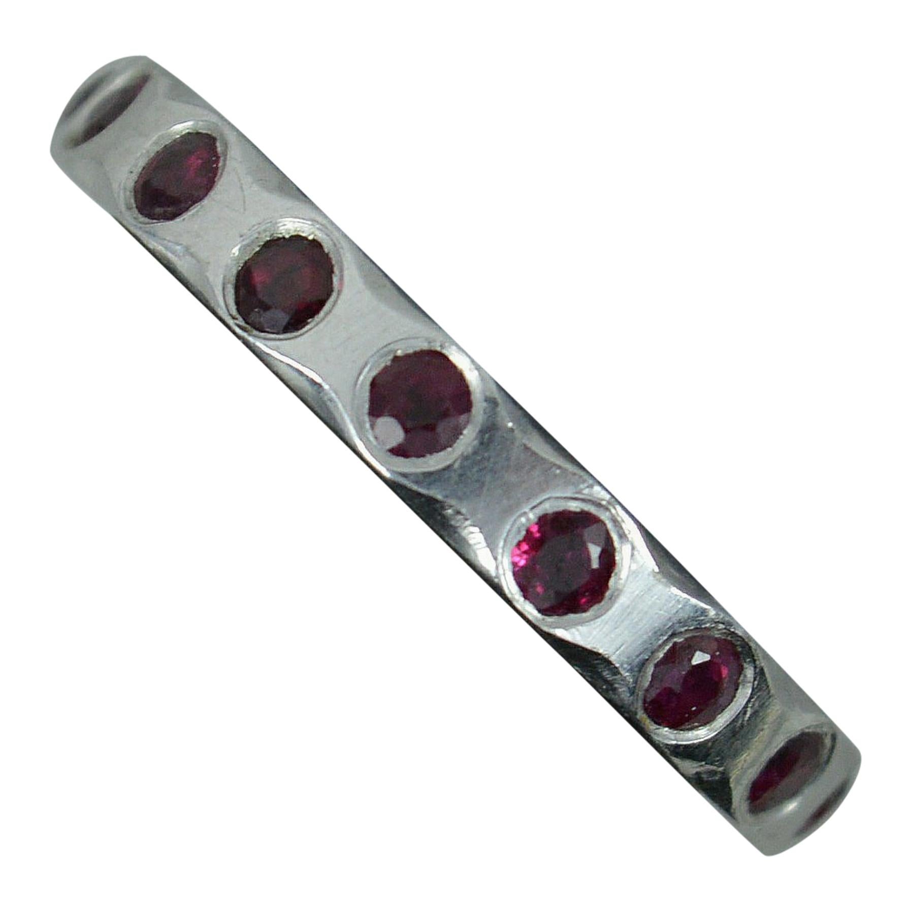 Quality Platinum and Ruby Full Eternity Stack Ring