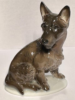 Quality Rare Rosenthal Bavaria German Shepherd Porcelain Dog Figurine Circa 1929