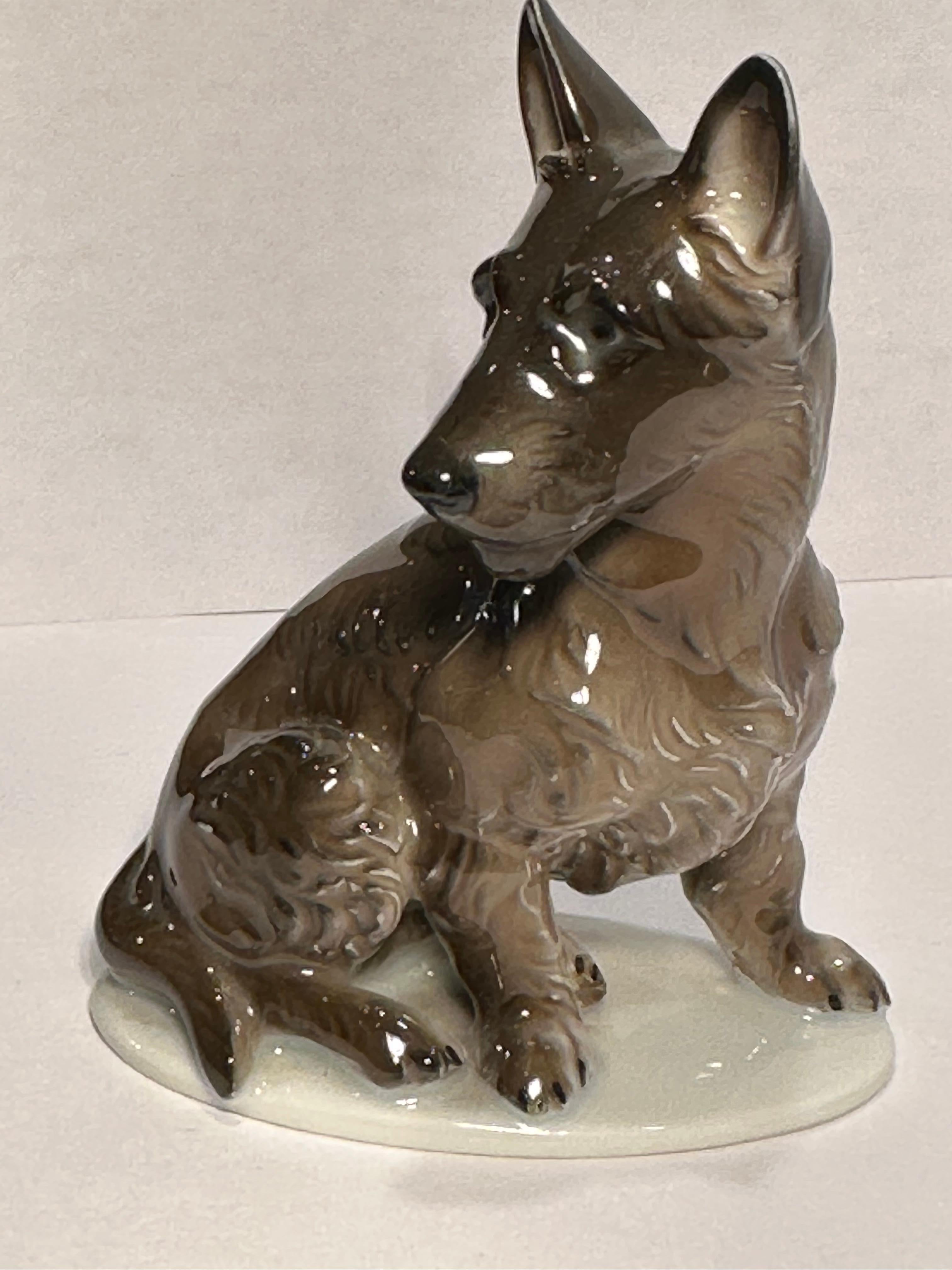 Other Quality Rare Rosenthal Bavaria German Shepherd Porcelain Dog Figurine Circa 1929 For Sale