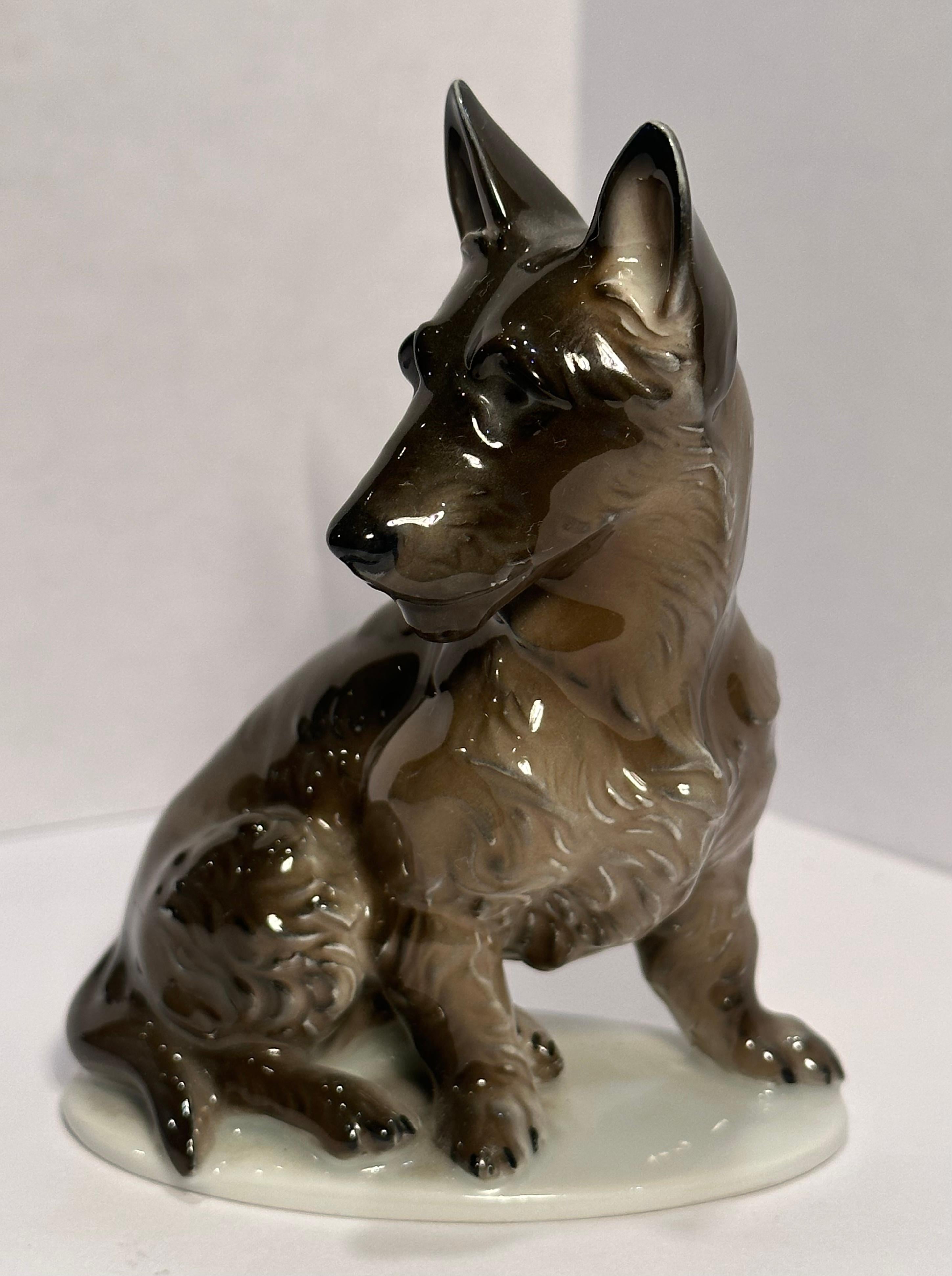 Quality Rare Rosenthal Bavaria German Shepherd Porcelain Dog Figurine Circa 1929 For Sale 3