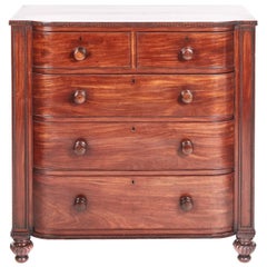 Quality Regency Mahogany D Shaped Front Chest of Drawers