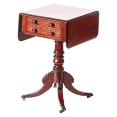 Quality Regency Mahogany Drop Leaf Lamp Table