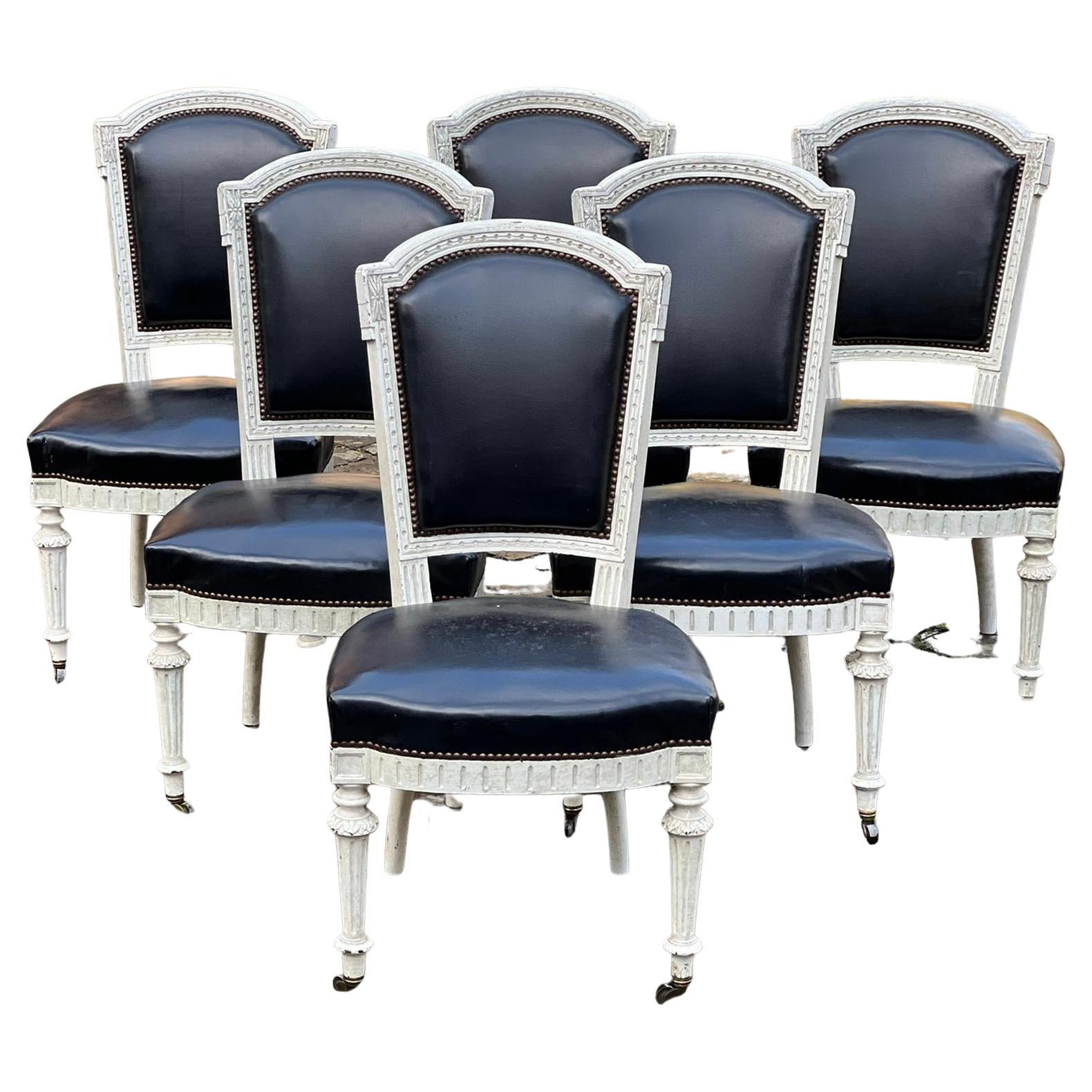 Quality Set 6 French Dining Chairs For Sale