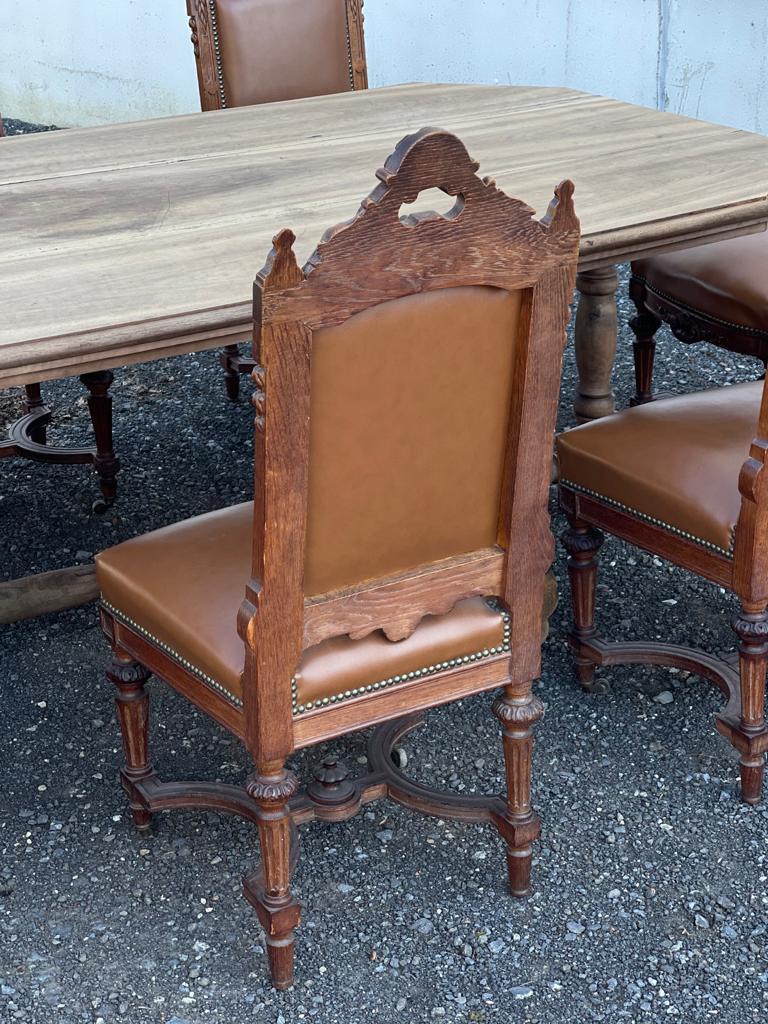 Quality Set 8 French Oak Dining Chairs 6