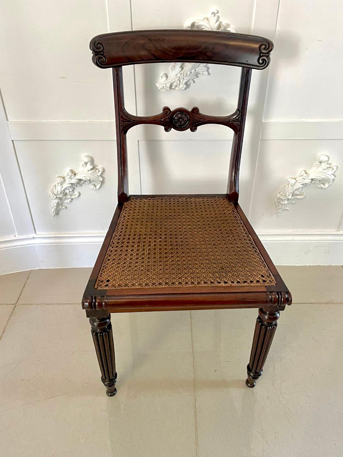  Quality Set of 6 William IV Rosewood Dining Chairs 7
