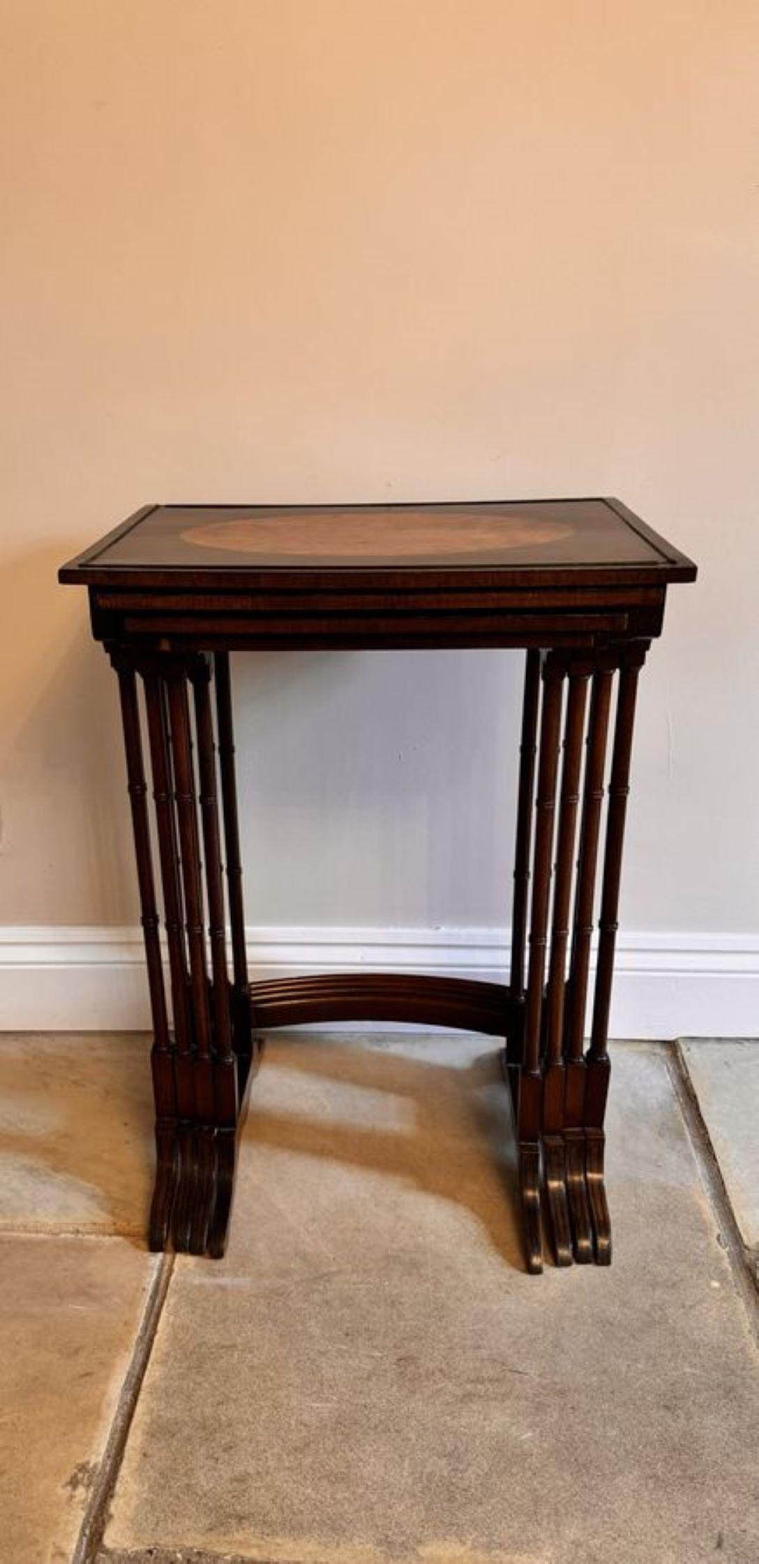 Quality set of antique Edwardian nest of four tables  In Good Condition For Sale In Ipswich, GB