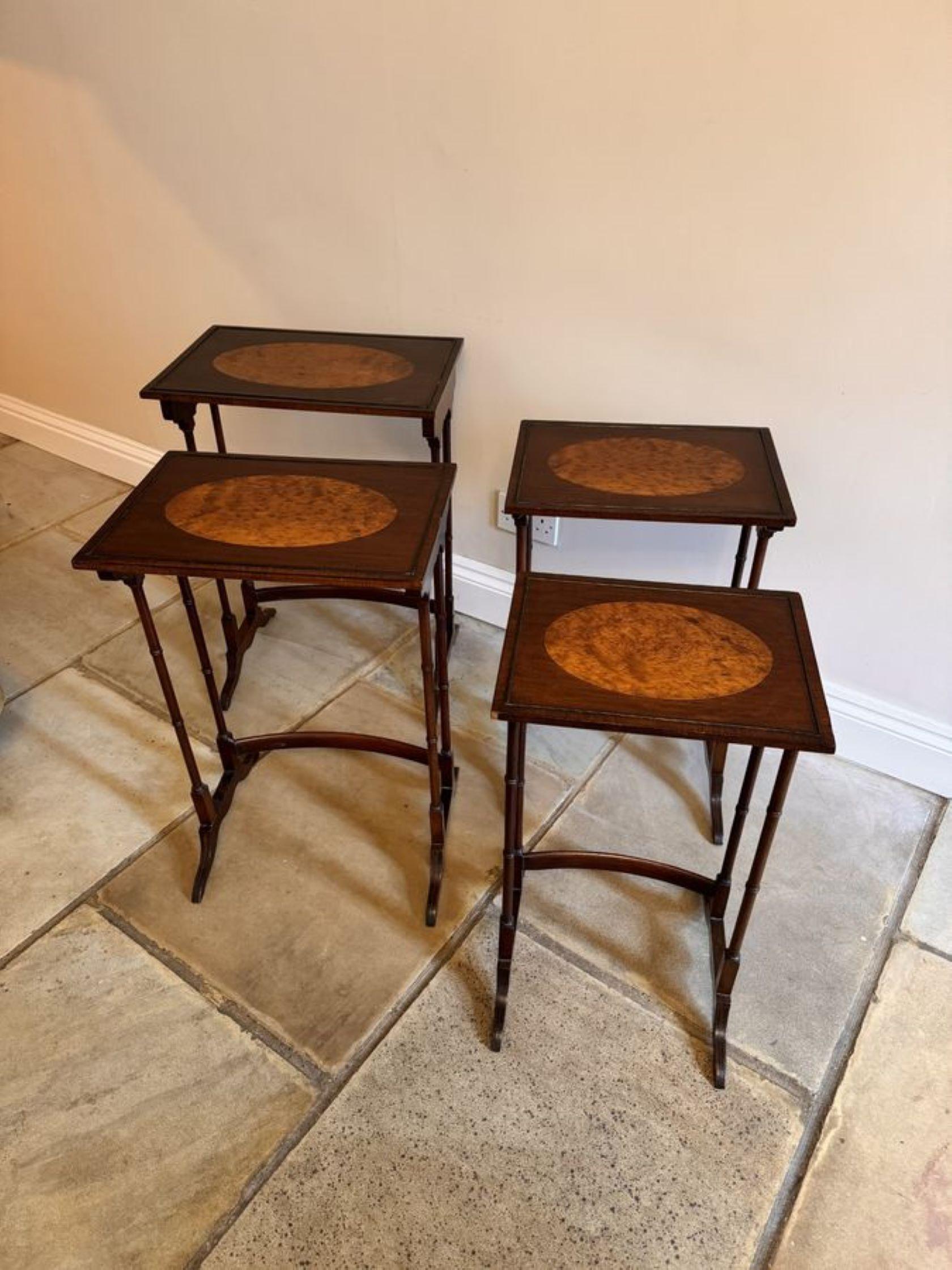 Mahogany Quality set of antique Edwardian nest of four tables For Sale
