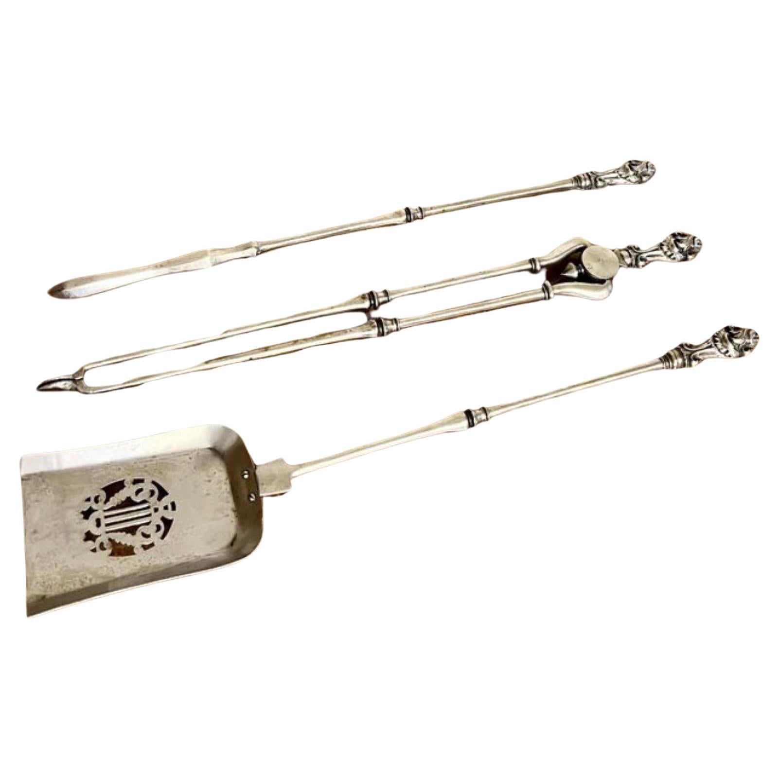 Ensemble de fers à repasser anciens en acier de George III de qualité