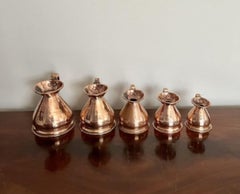 Quality set of five Victorian copper measures