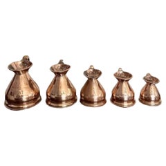 Quality set of five Victorian copper measures