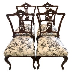 Quality Set of Four Antique Mahogany Victorian Dining Chairs