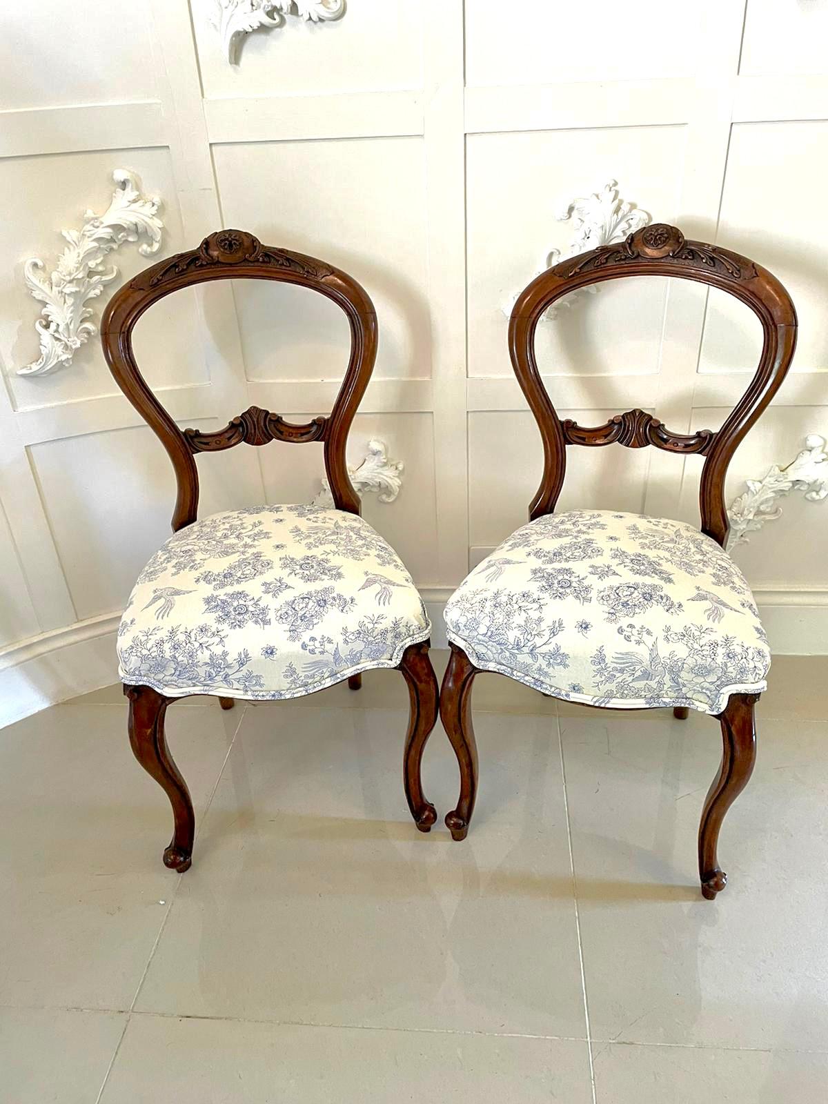 Quality Set of Four Antique Victorian Walnut Dining Chairs  2