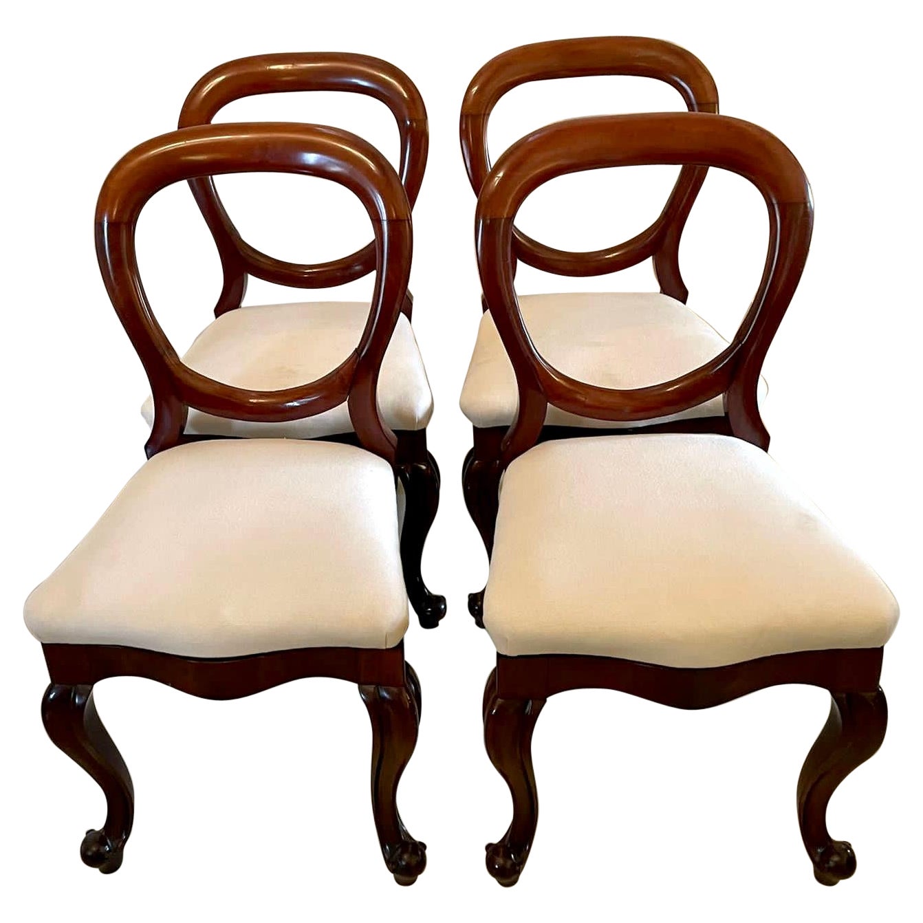 Quality Set of Four Antique Victorian Mahogany Dining Chairs