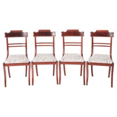 Quality Set of Four Regency Antique Mahogany Dining Chairs