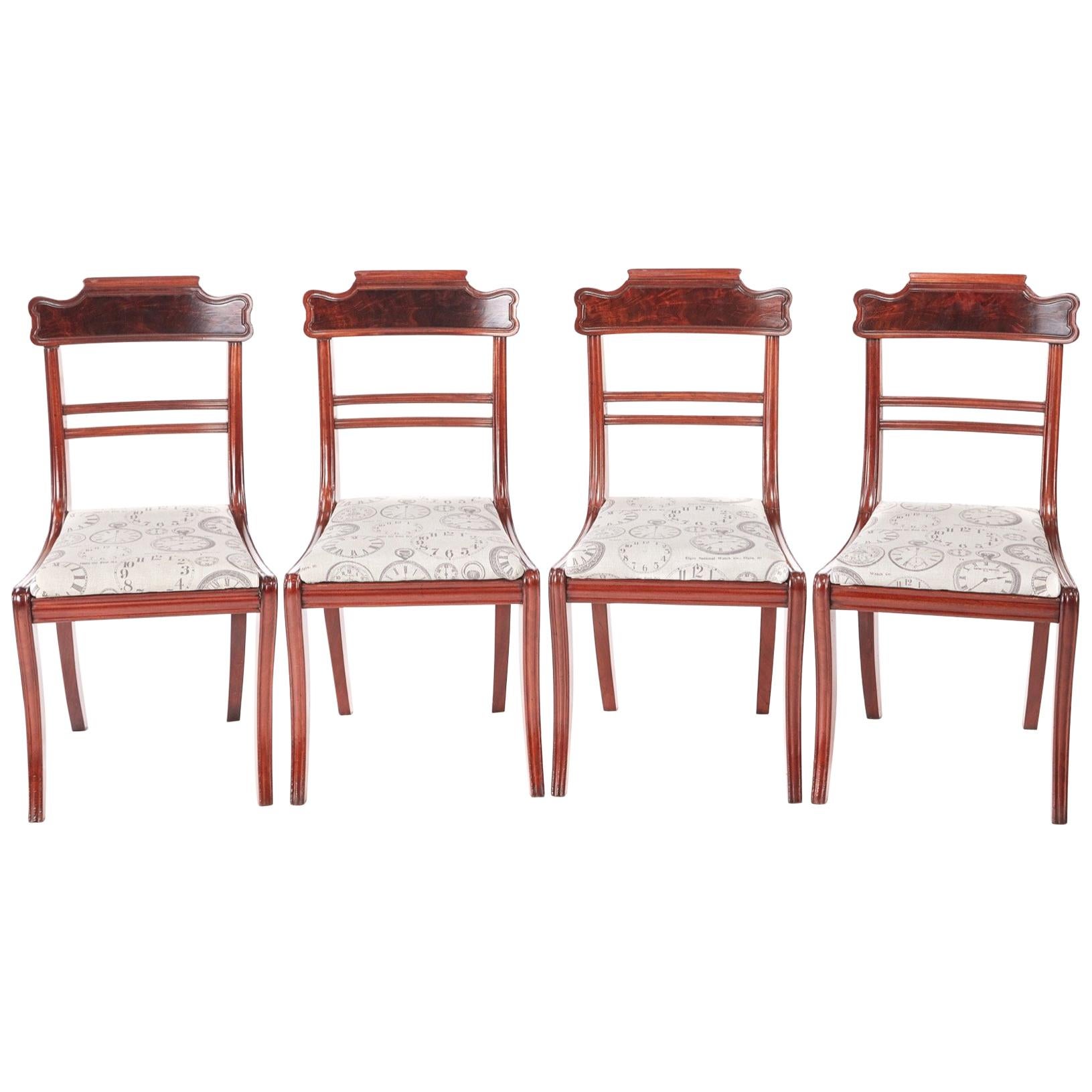 Quality Set of Four Regency Mahogany Dining Chairs For Sale