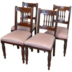 Quality Set of Four Victorian Walnut Antique Dining Chairs