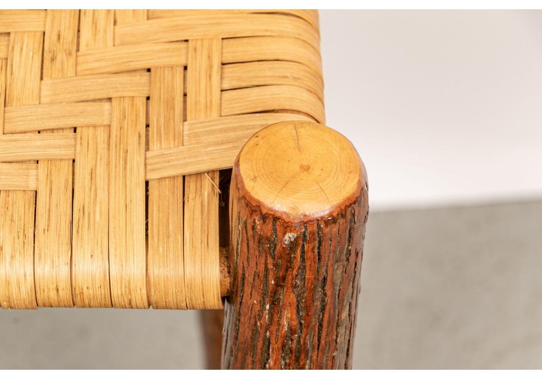 Hardwood Quality Set Of Six Adirondack Style Tree Limb Stools For Sale