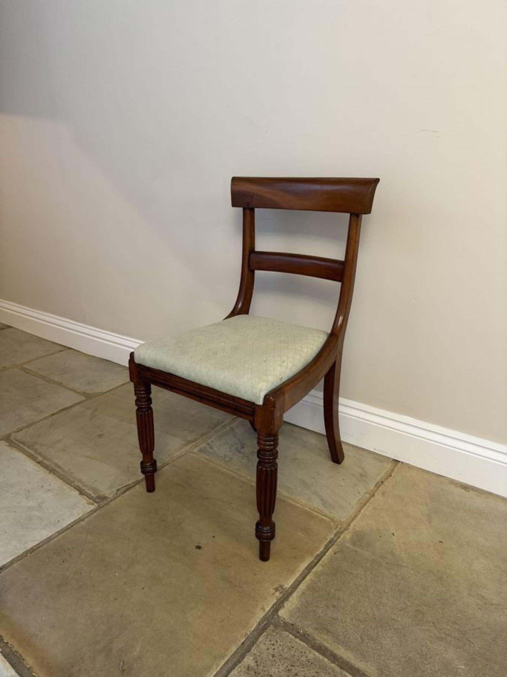 Quality set of six antique Regency mahogany dining chairs  In Good Condition For Sale In Ipswich, GB