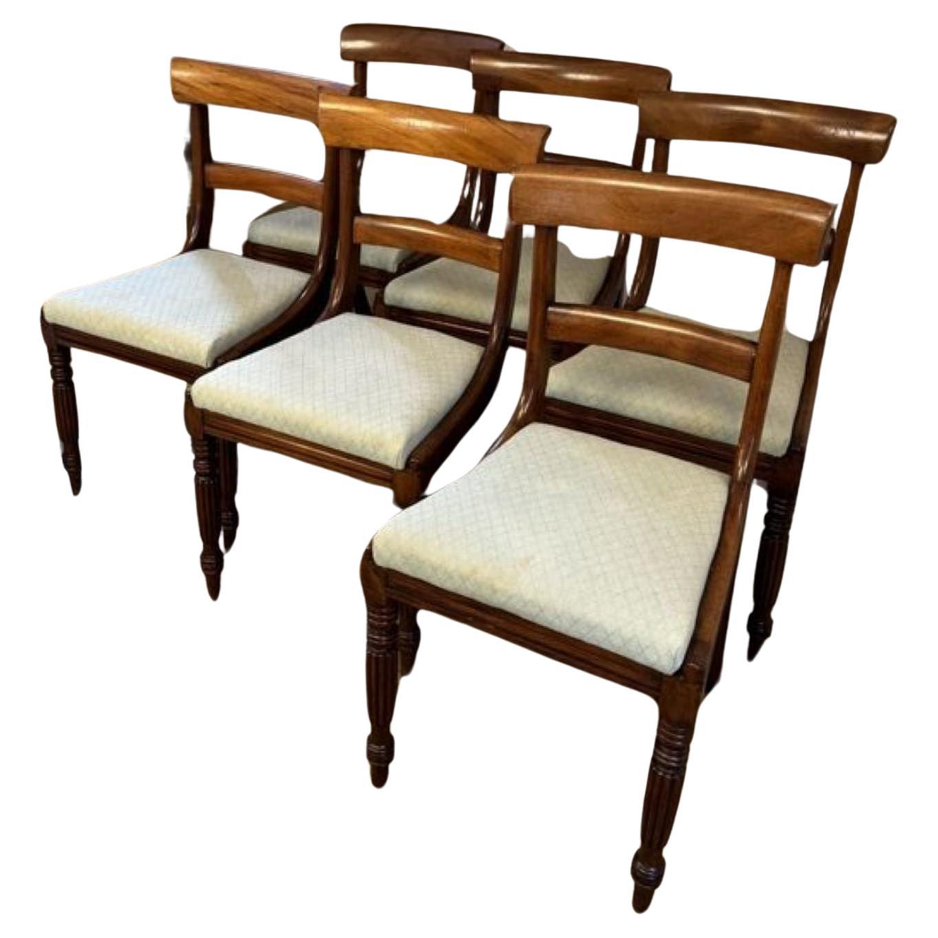 Ensemble de qualité de six chaises de salle à manger Regency en acajou ancien  en vente
