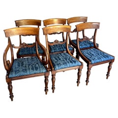 Set di qualità di sei antiche sedie da pranzo Regency in mogano
