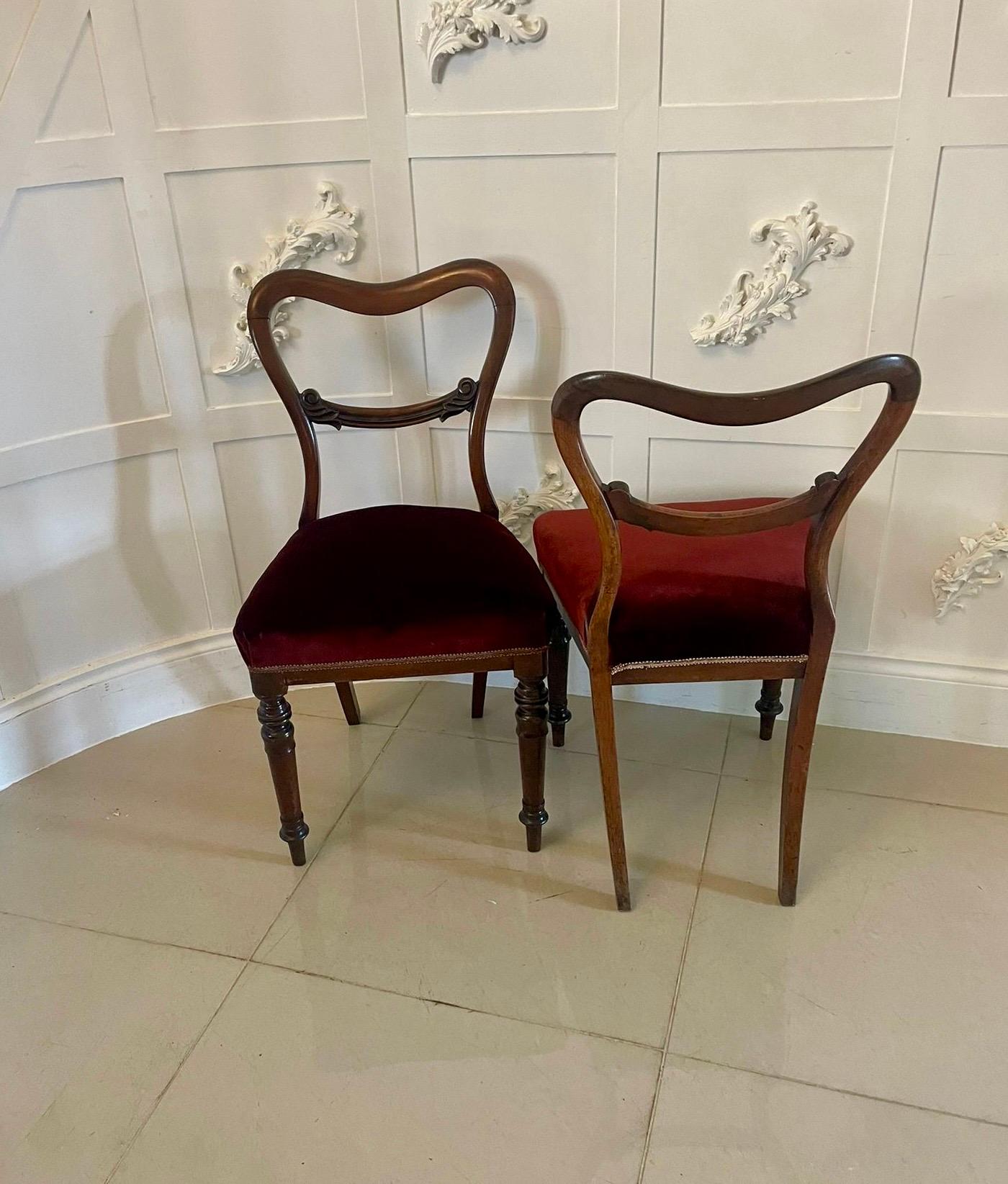 Quality Set of Six Antique Victorian Rosewood Dining Chairs For Sale 1