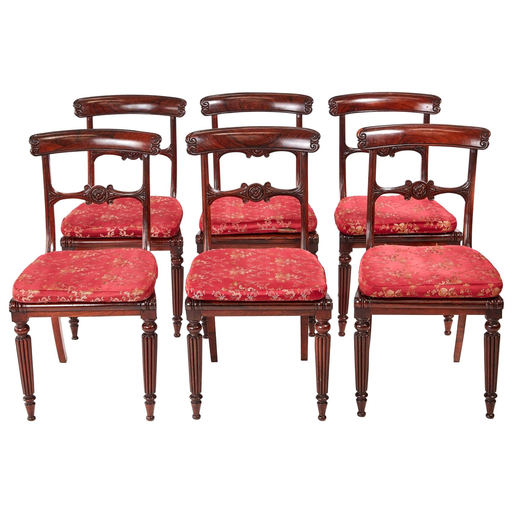 Fine Quality Set of Six Regency Rosewood Dining Chairs For Sale at 1stDibs