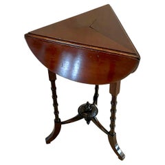 Quality Small Antique Victorian Mahogany Drop Leaf Lamp Table