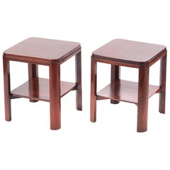 Quality Small Pair of Art Deco Lamp Tables