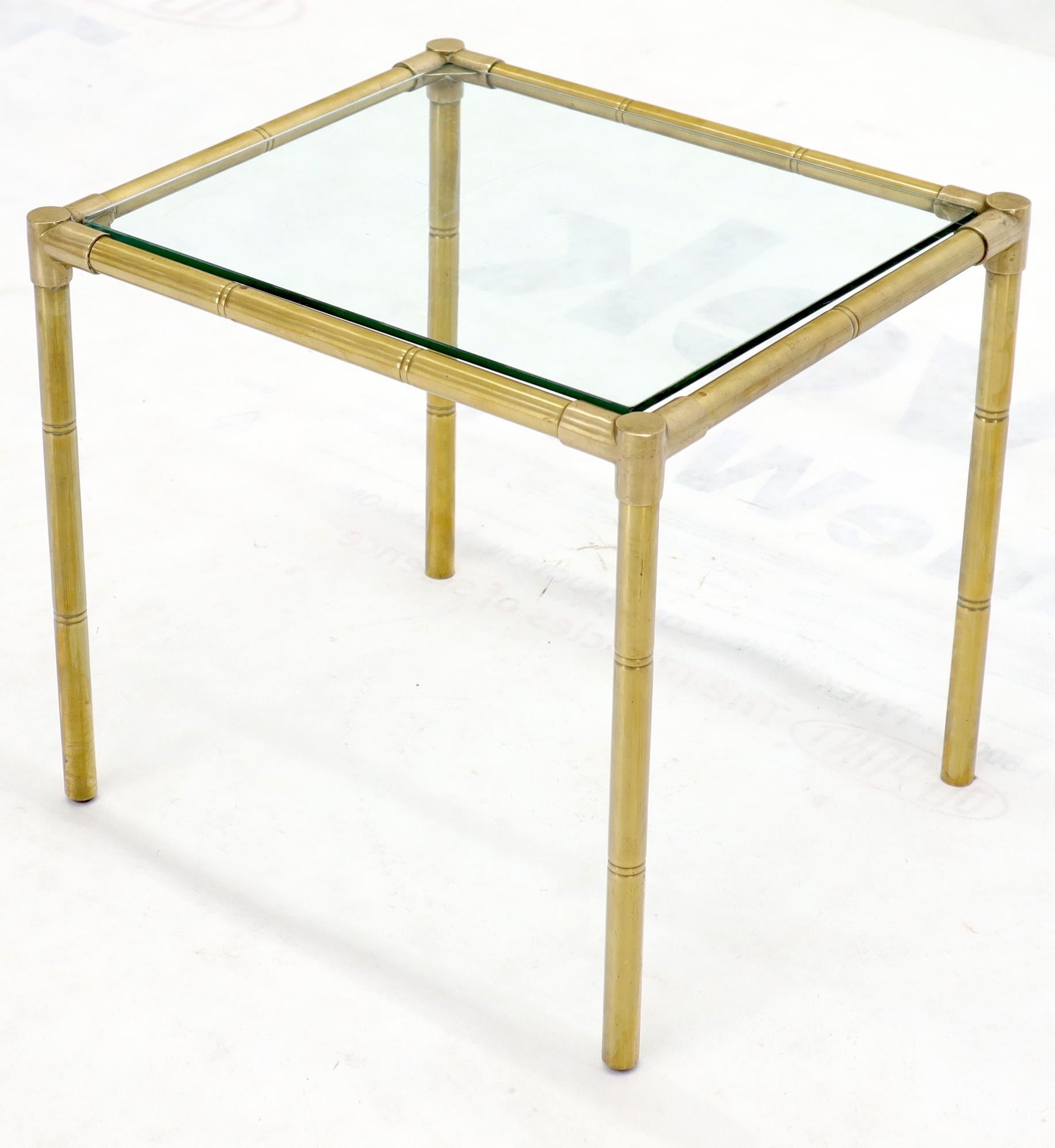 Quality Solid Brass Faux Bamboo Italian Mid Modern Nesting Tables For Sale 4