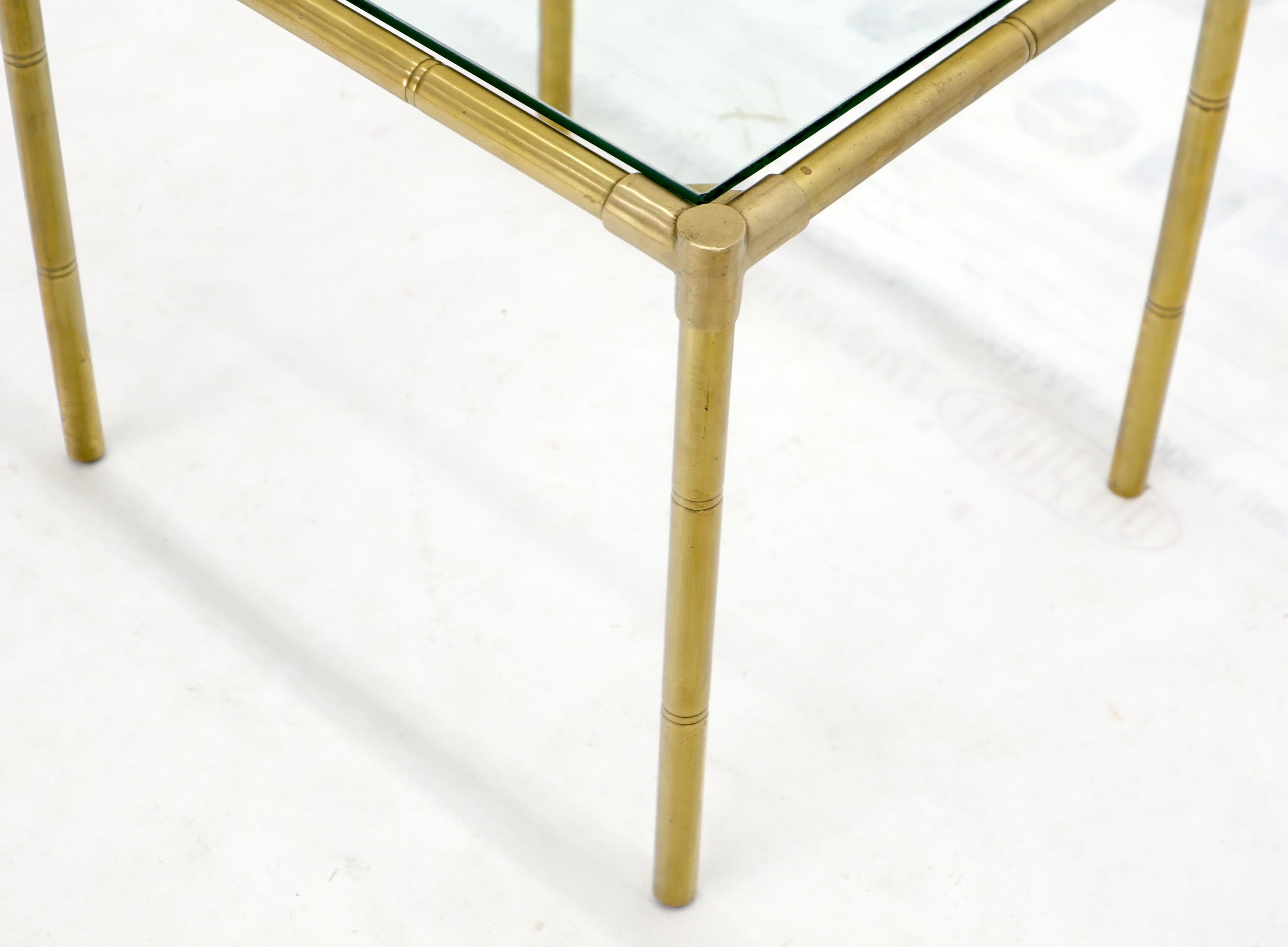 Quality Solid Brass Faux Bamboo Italian Mid Modern Nesting Tables For Sale 6