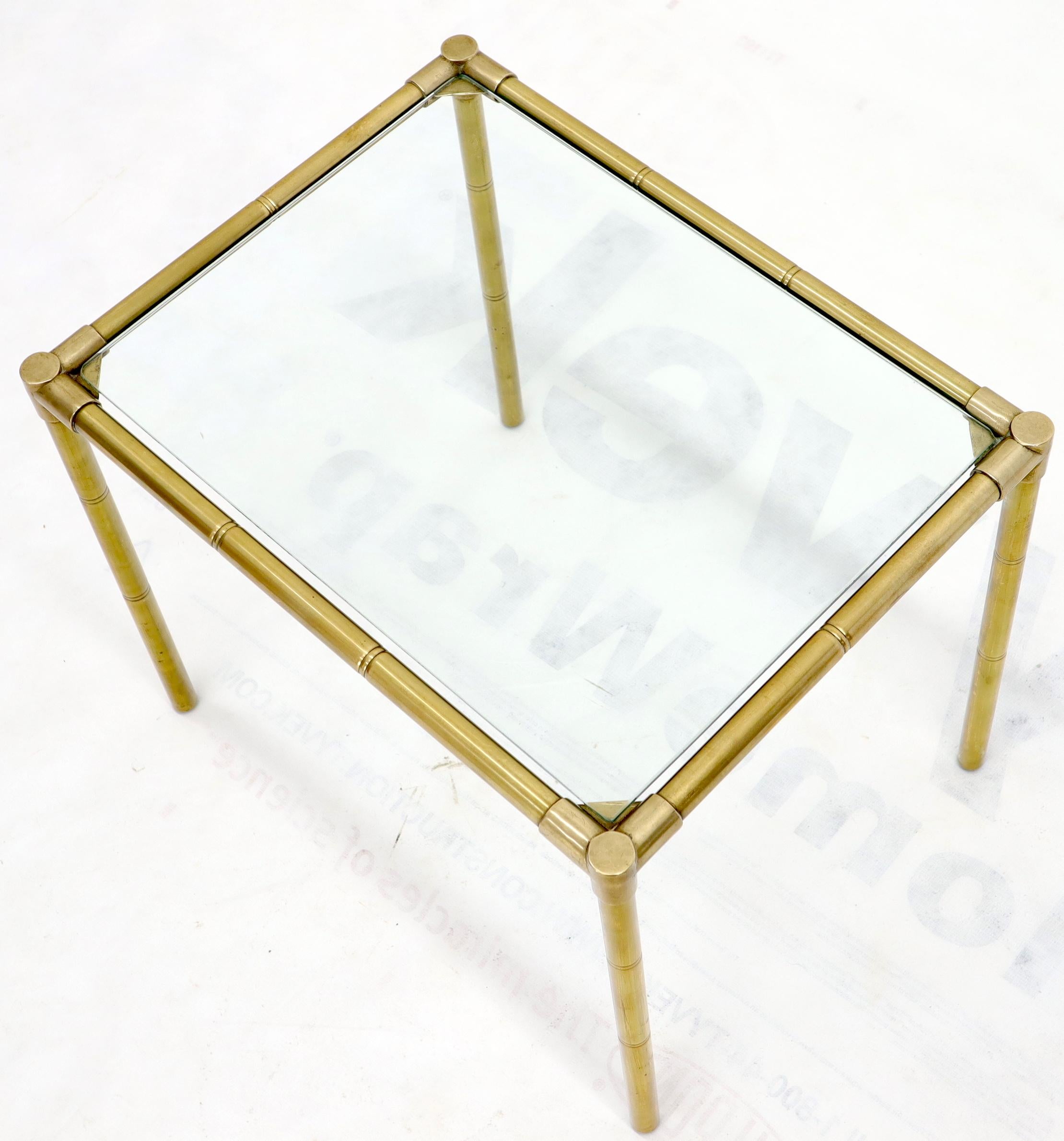 Quality Solid Brass Faux Bamboo Italian Mid Modern Nesting Tables For Sale 8