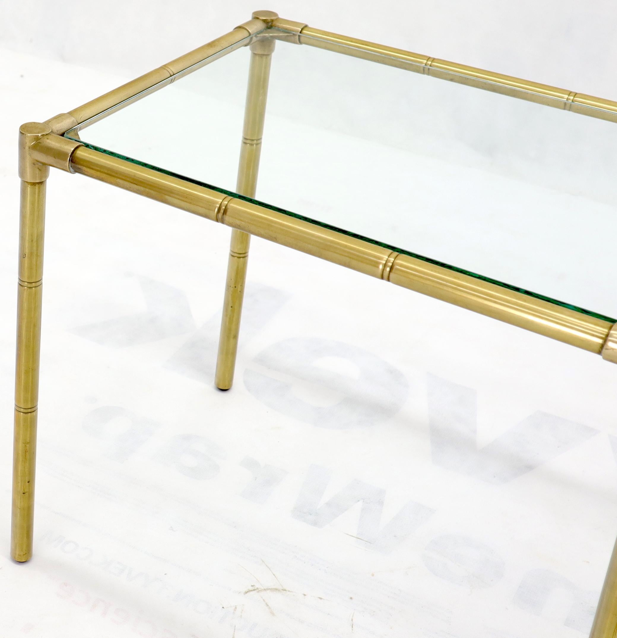 Quality Solid Brass Faux Bamboo Italian Mid Modern Nesting Tables For Sale 9