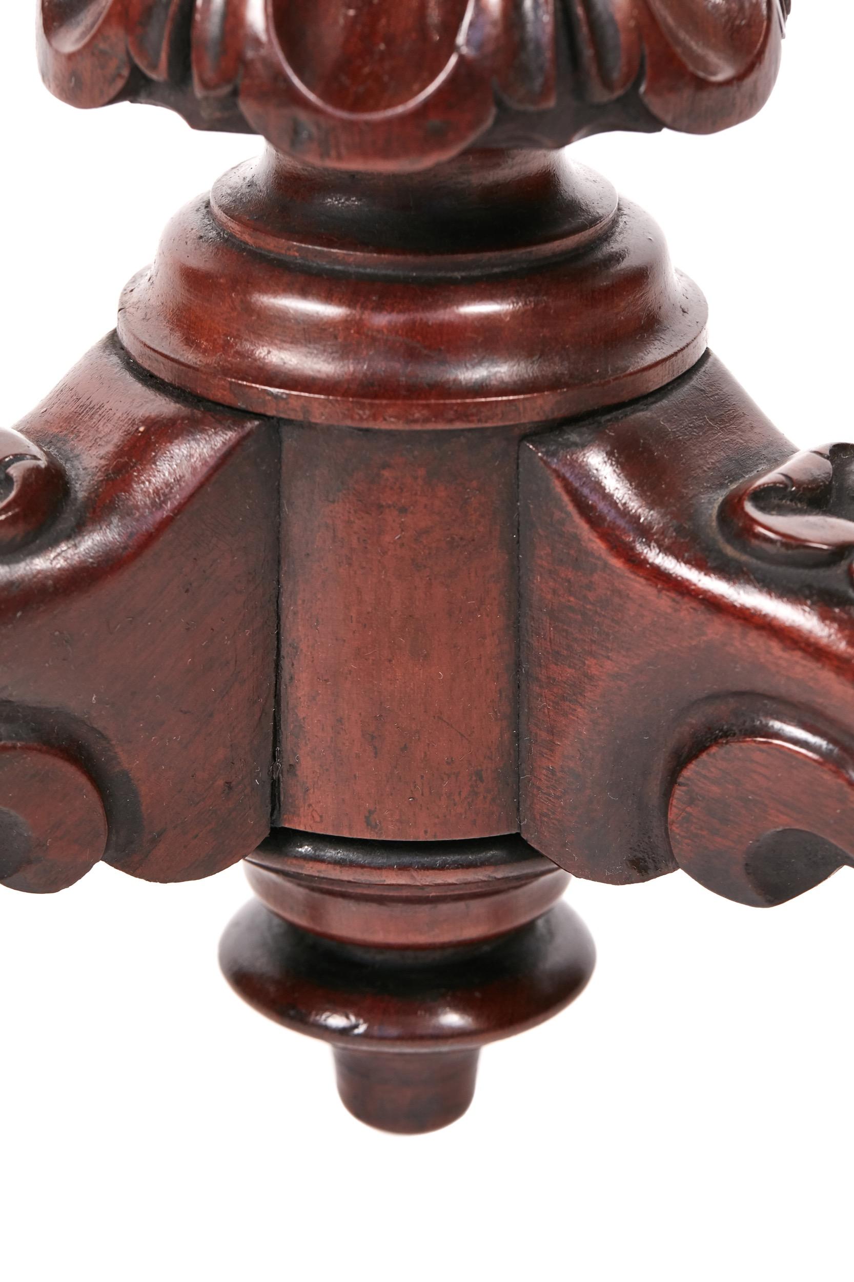Quality Victorian Burr Walnut Lamp Table 3