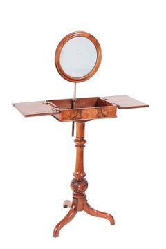 Quality Victorian Burr Walnut Shaving Stand