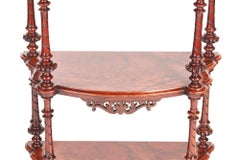 Quality Victorian Burr Walnut Three-Tier Whatnot