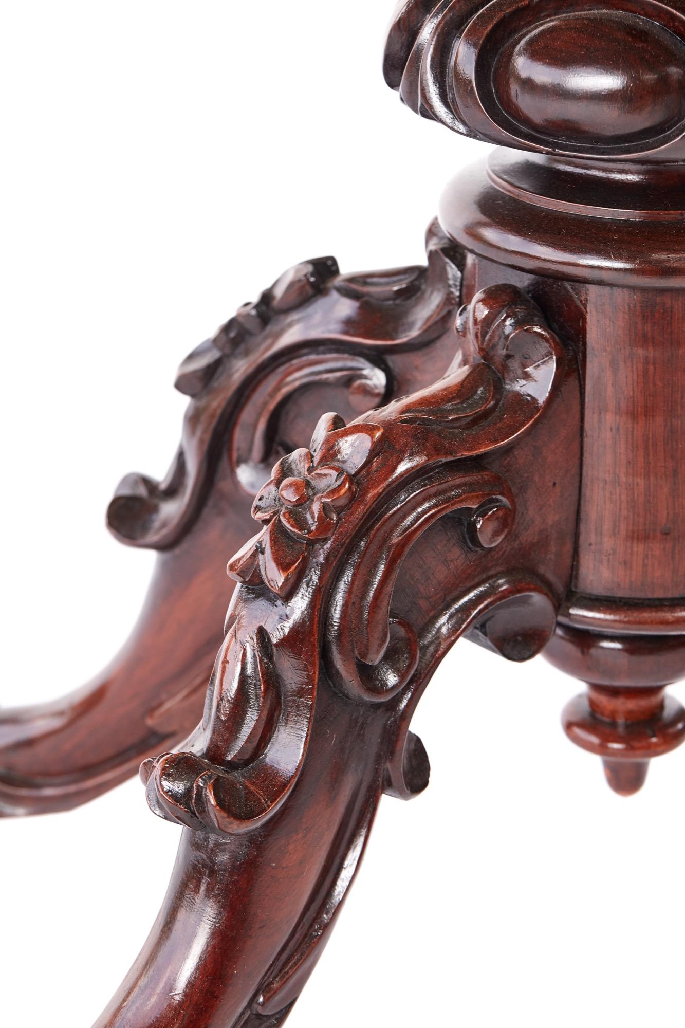 Quality Victorian Carved Rosewood Card Table 6