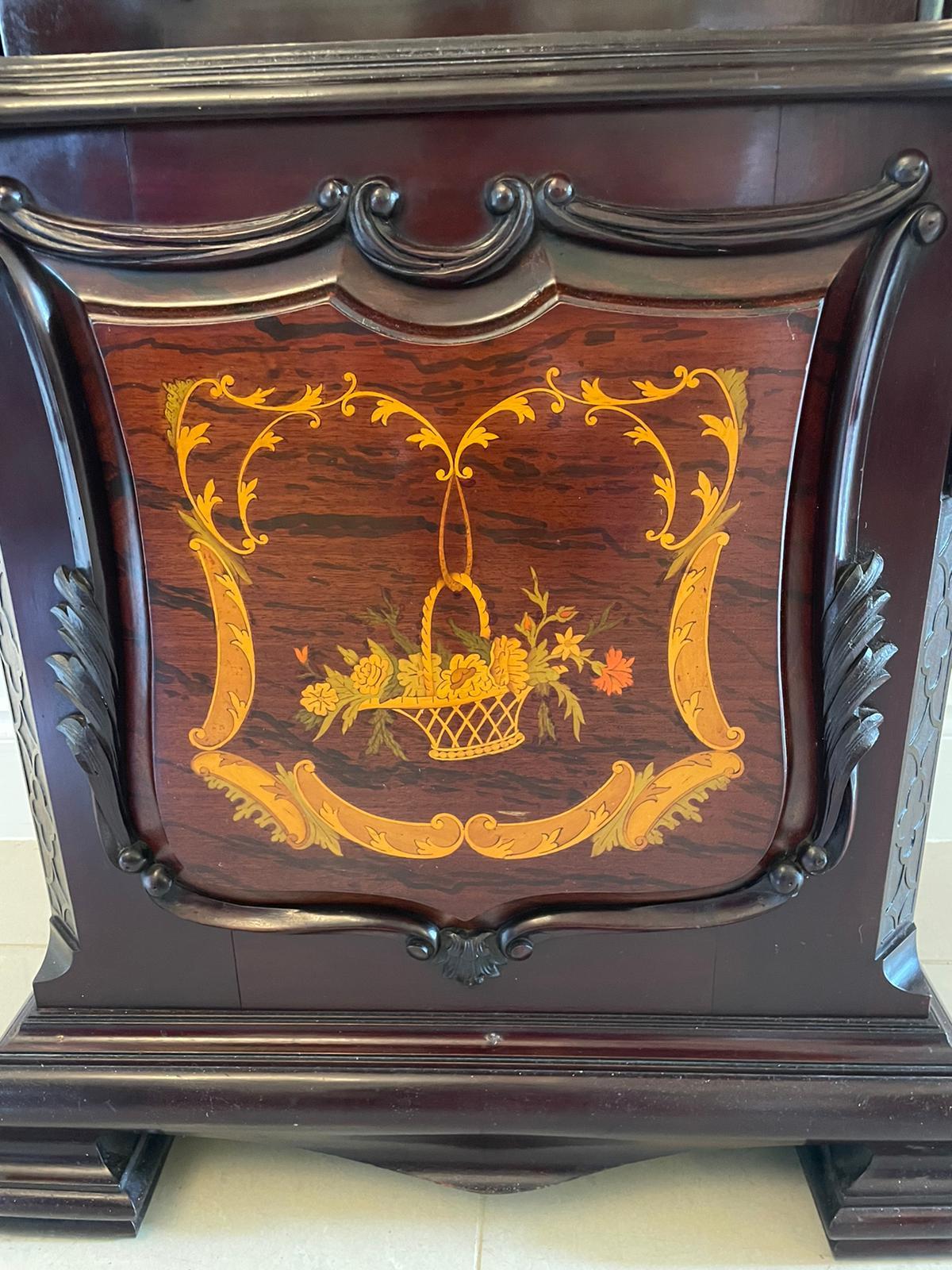 Quality Victorian Carved Mahogany and Marquetry Tubular Chiming Longcase Clock 8