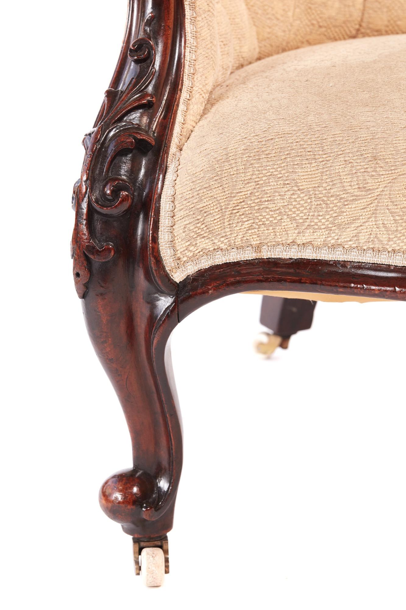 19th Century Quality Victorian Carved Mahogany Armchair For Sale