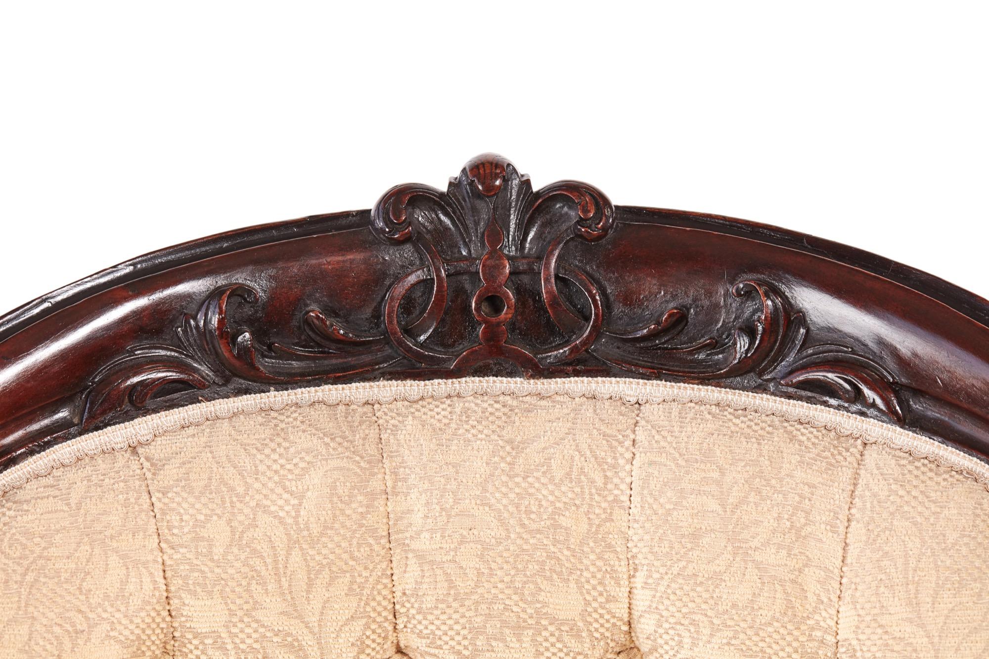 Quality Victorian Carved Mahogany Armchair For Sale 1