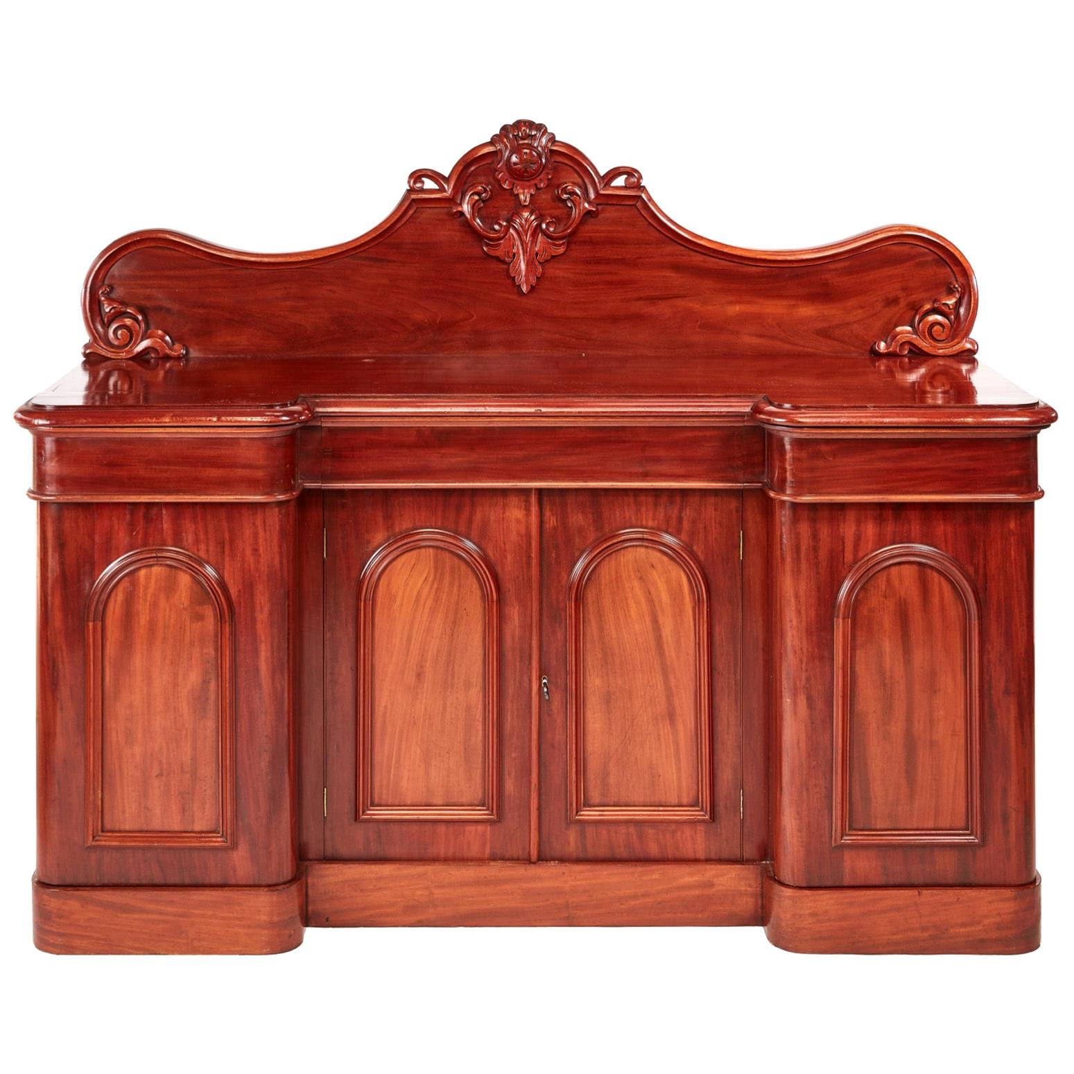 Quality Victorian Carved Mahogany Sideboard For Sale