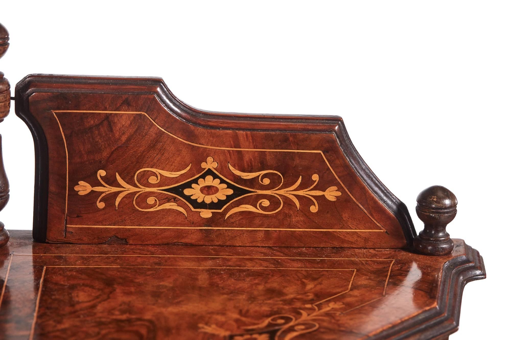 Quality Victorian Inlaid Burr Walnut Four-Tier Corner Whatnot For Sale 2