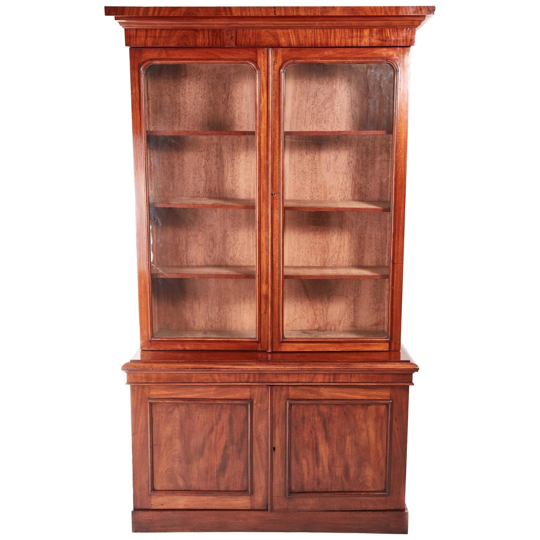 Quality Victorian Mahogany Bookcase For Sale