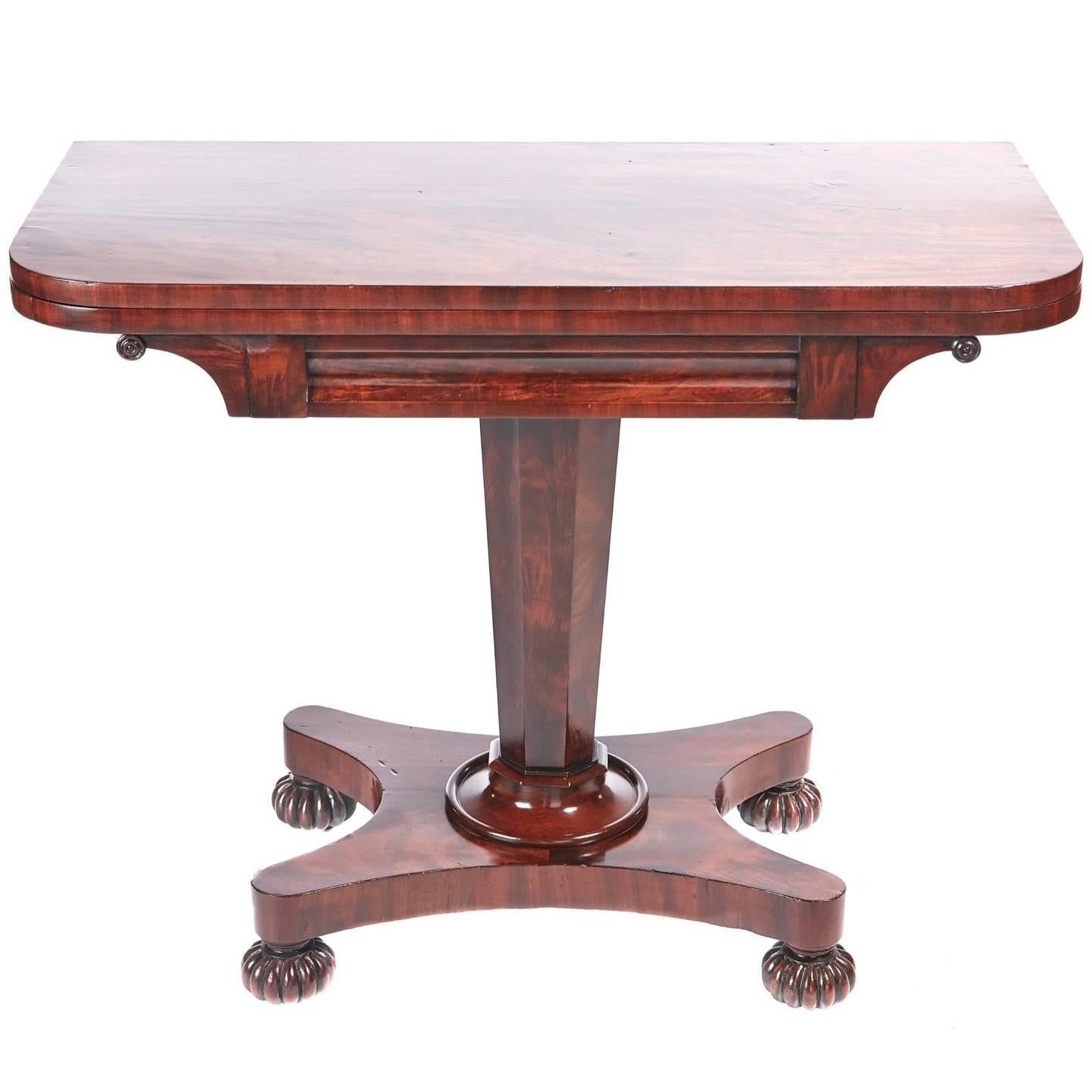 Quality Victorian Mahogany Card Table For Sale