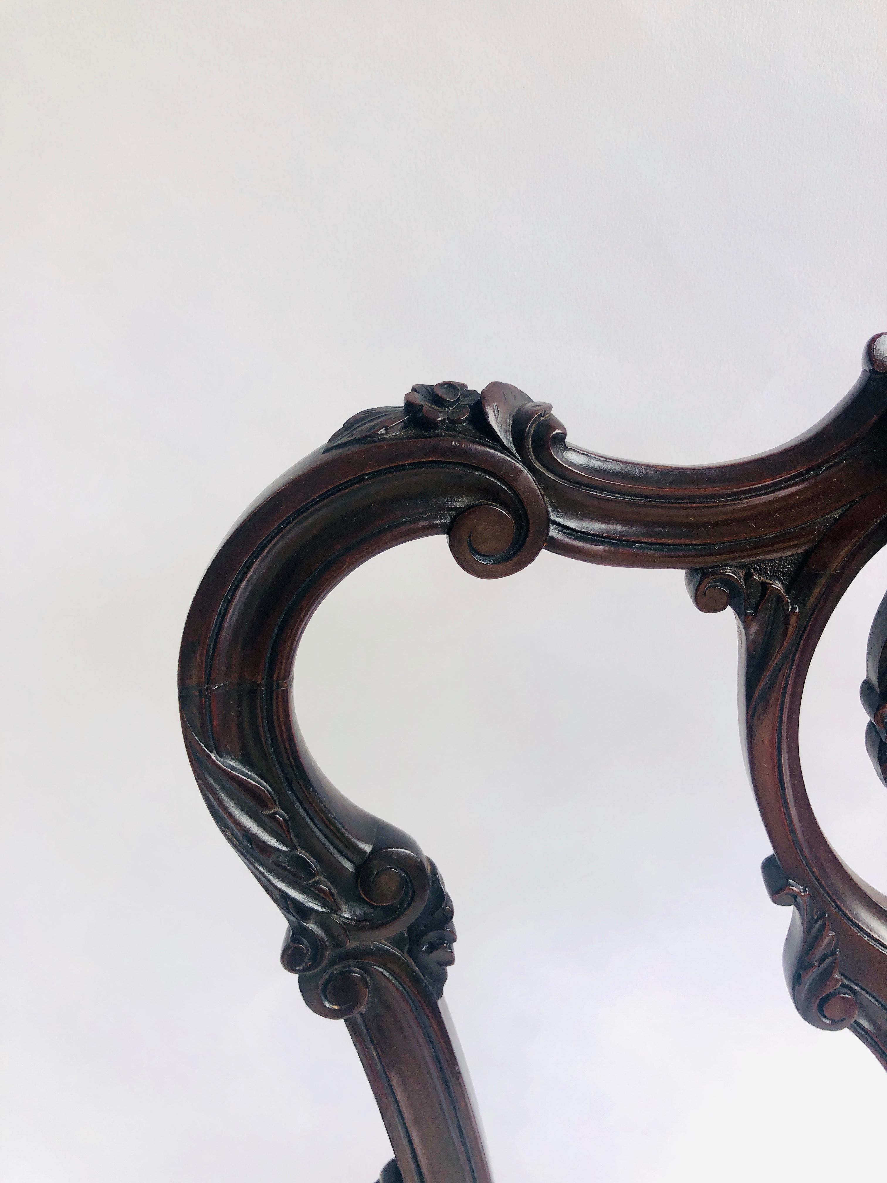 19th Century Quality Antique Victorian Mahogany Carved Elbow Chair For Sale