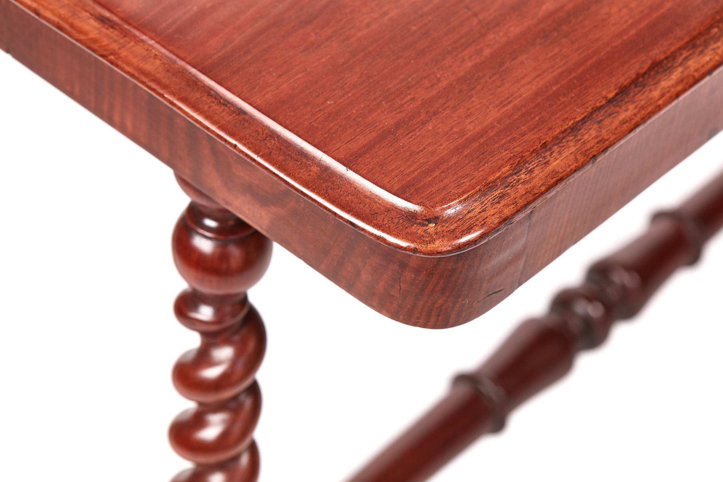 European Quality Victorian Mahogany Side Table For Sale