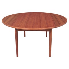 Quality Used 1960s Teak Danish round extendable dining table 
