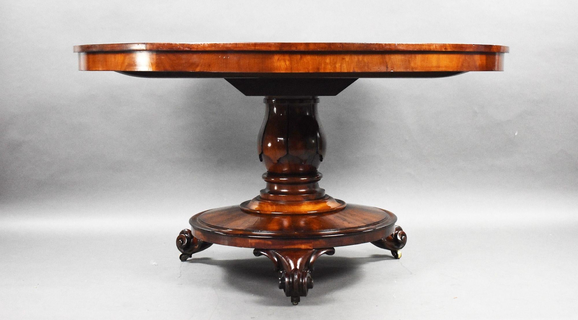 European Quality William IV Mahogany Circular Breakfast Table