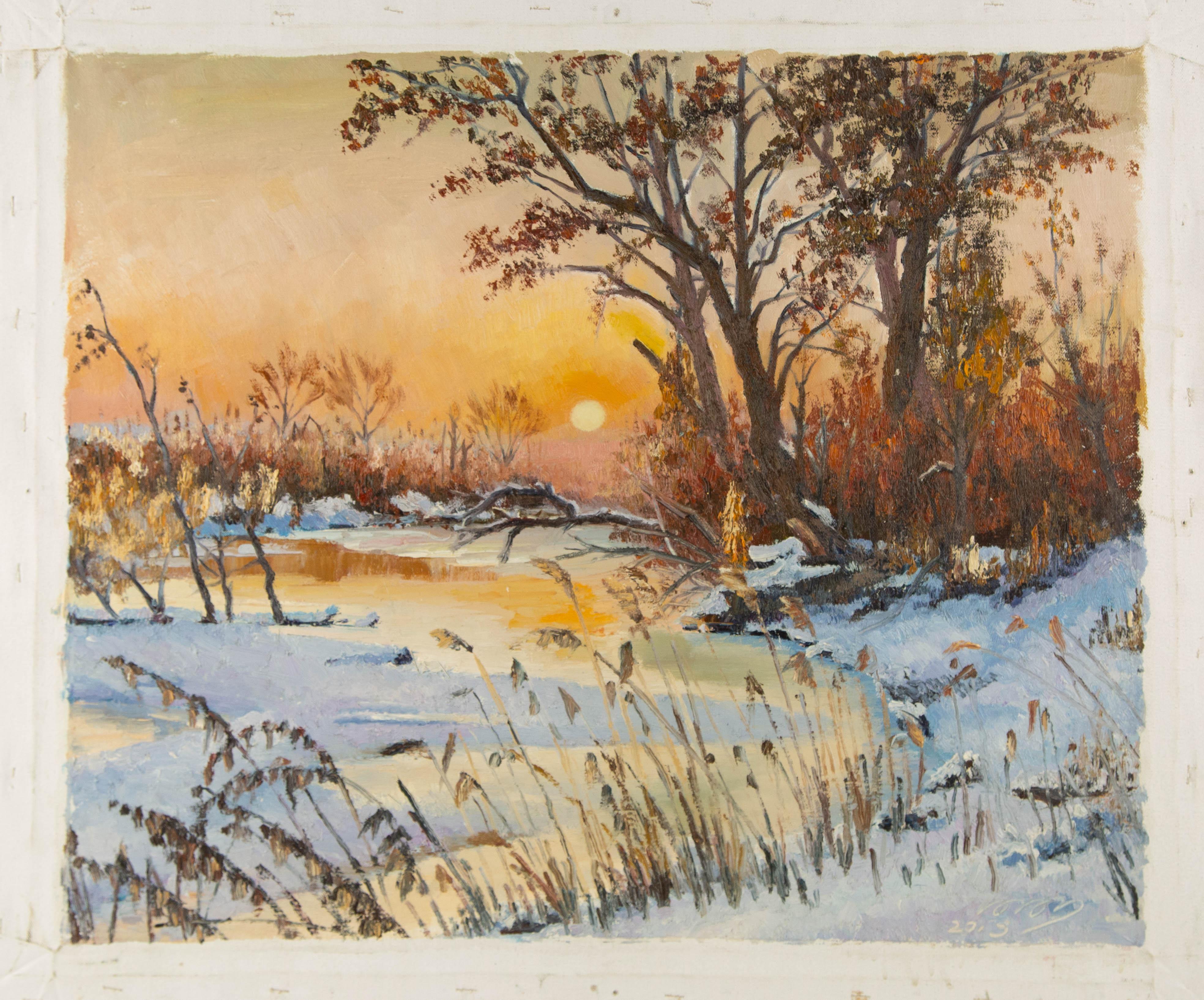 Quan He Landschaft Original Öl auf Leinwand 