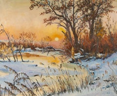 Quan He Landschaft Original Öl auf Leinwand "Early Winter"